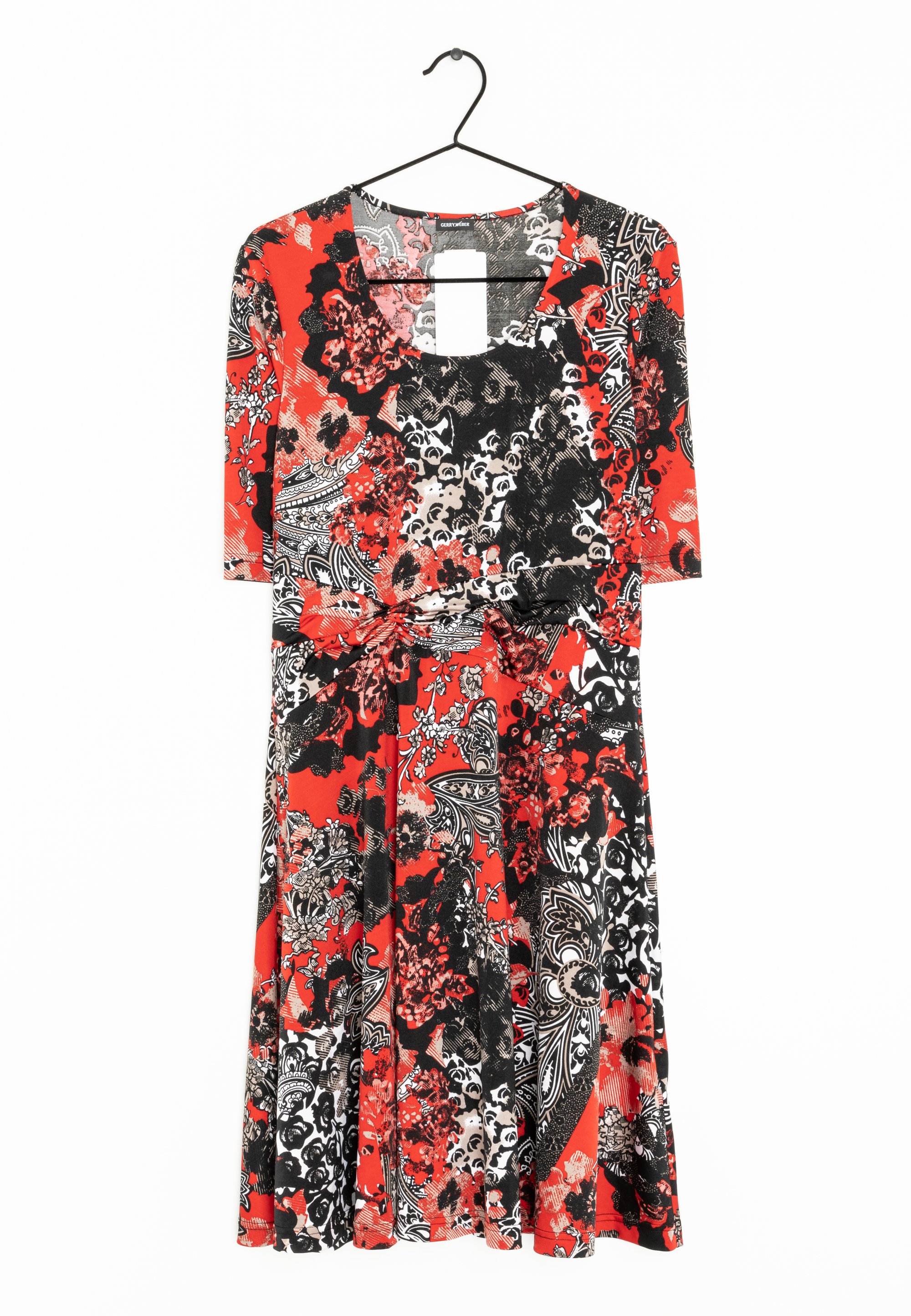 gerry weber red dress Gerry Weber Women's Bodycon Rib Knit Half Sleeve 3/4 Sleeve Plain Knee-Length Dress, Lipstick : Amazon.de: Fashion
