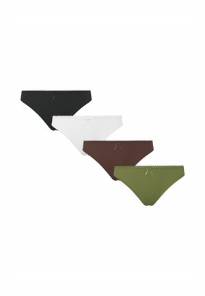 Pieces, THONGS PCLENA 4 PACK - String - mottled brown