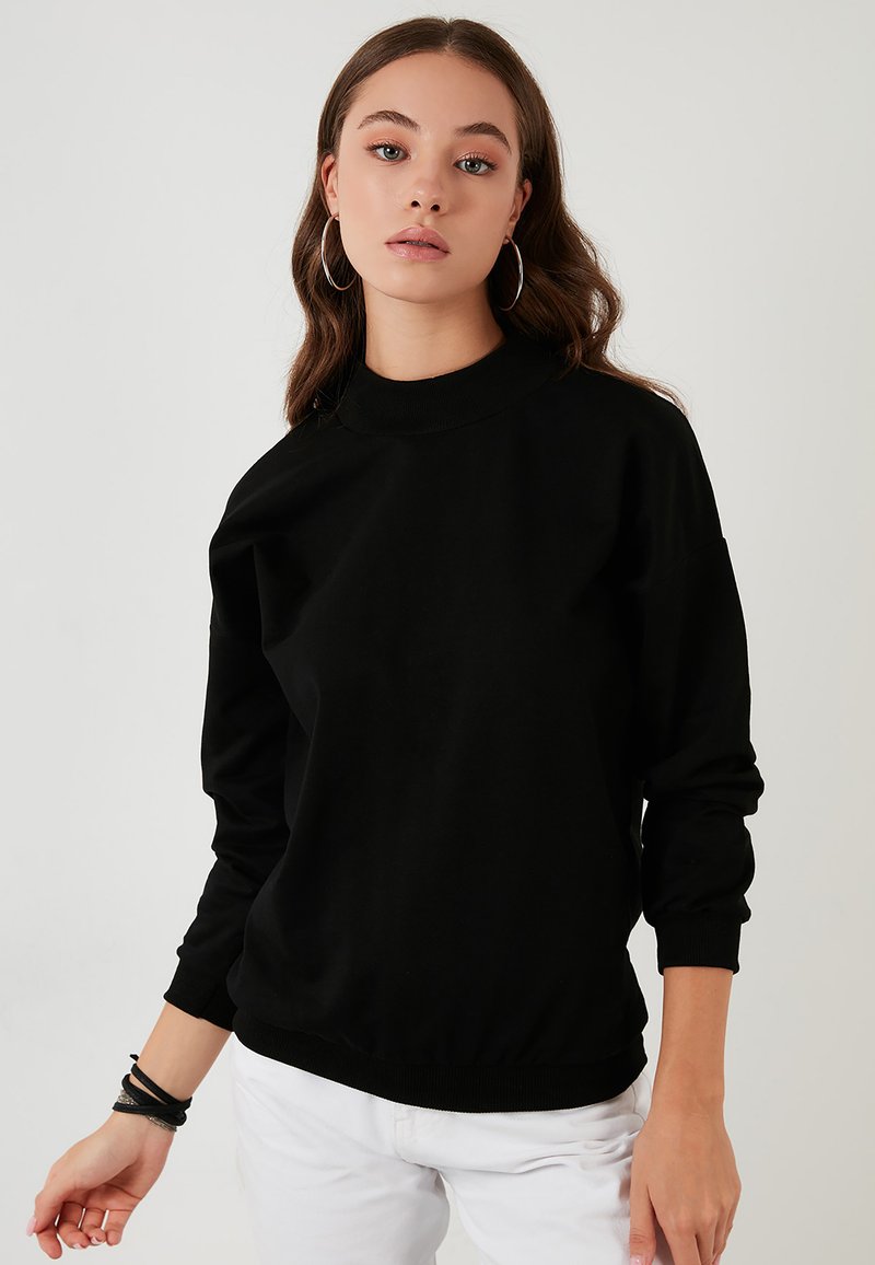 LELA HIGH COLLAR - Melegítőfelső - black