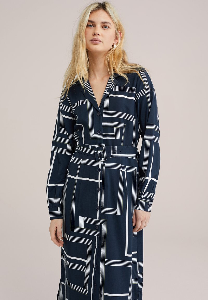 WE Fashion Blusenkleid navy blue/dunkelblau meliert