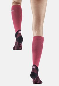 CEP LIGHT MERINO HIKING COMPRESSION SOCKS KNEE-HIGH WOMEN - MADE IN GERMANY - Kniekousen - berry