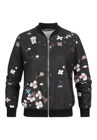 WITH FLOWER PRINT - Bomber Jacket - black multicolor