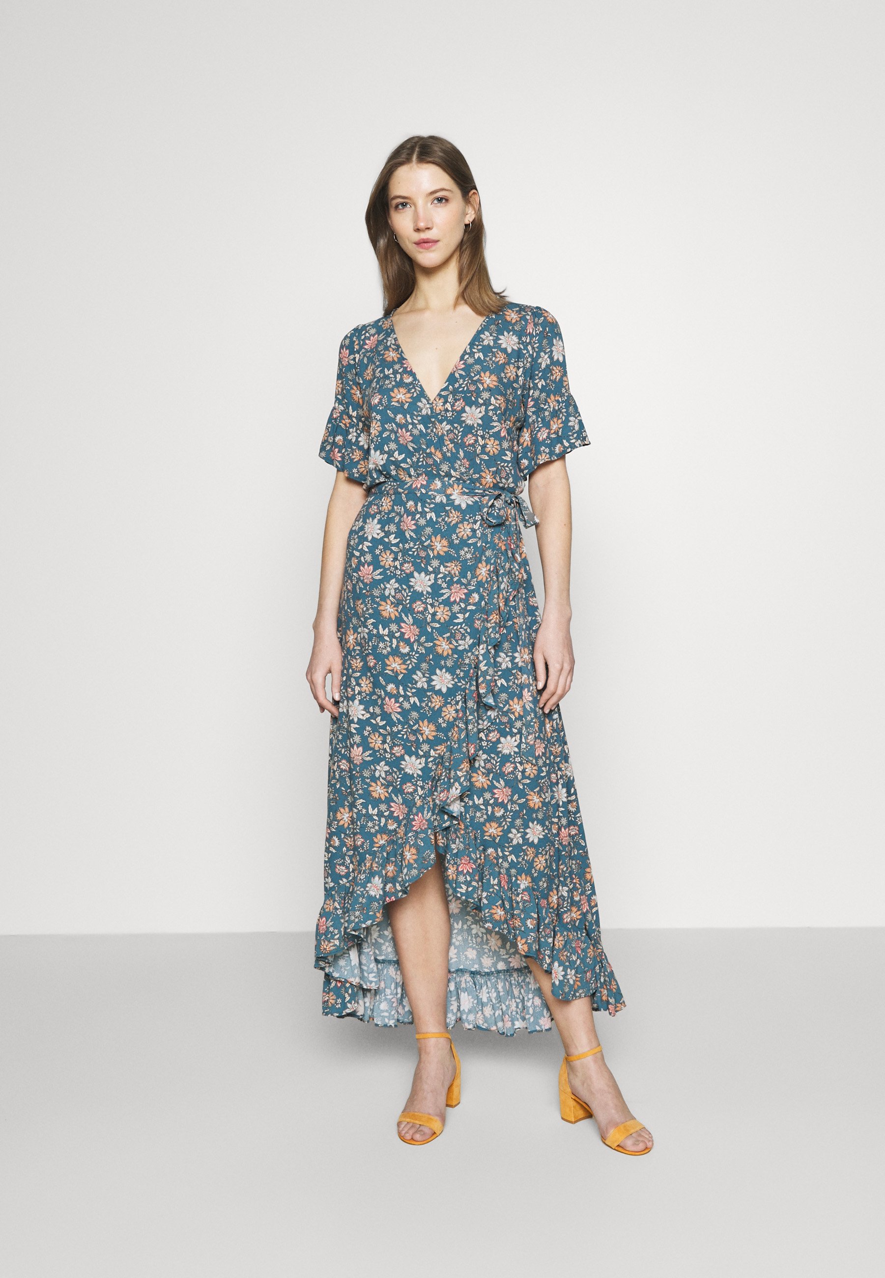 American Eagle RUFFLE WRAP DRESS - Maxi 