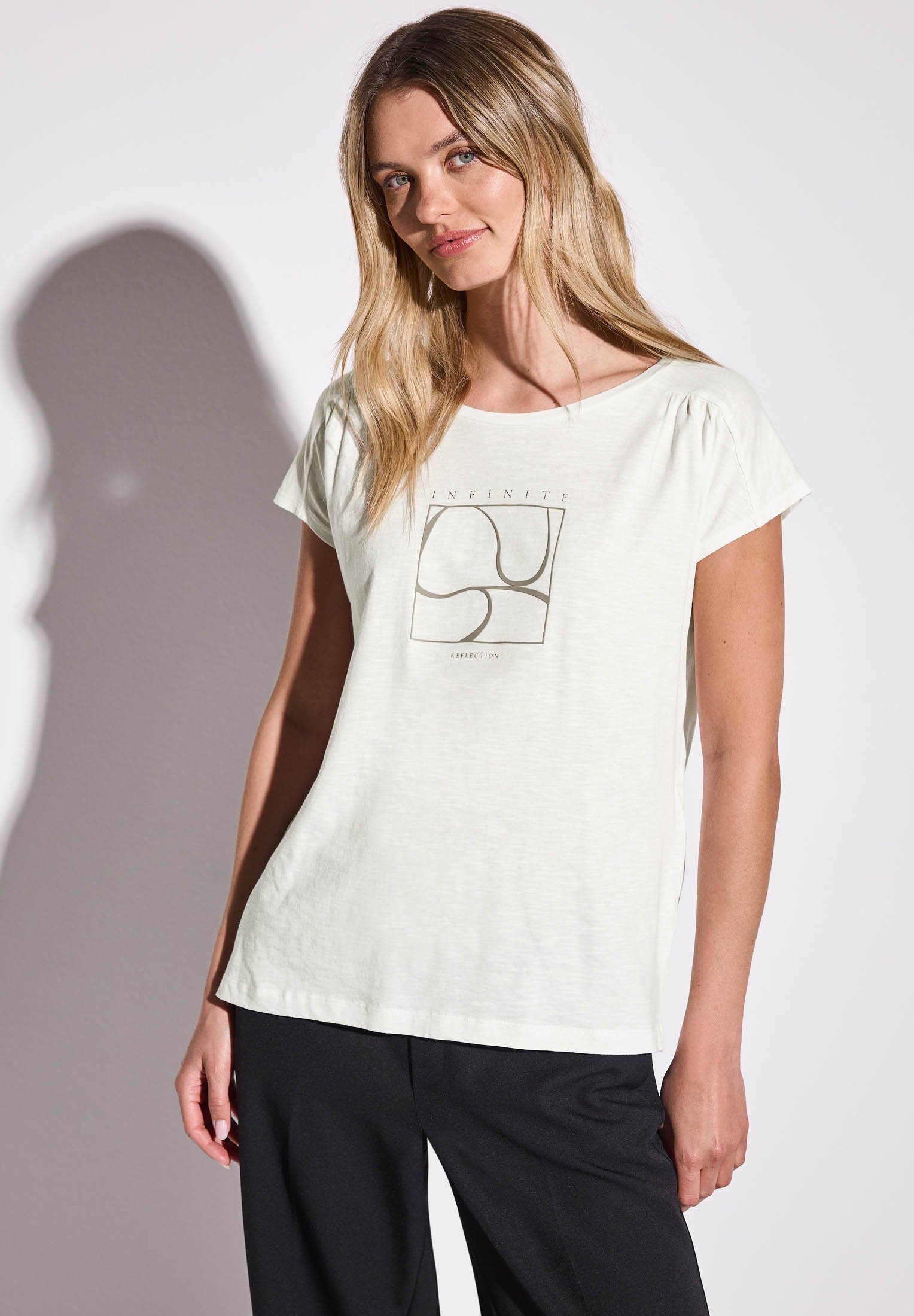 Street One Maglietta Donna In Cotone – Manica Corta Girocollo Con Scritta – Basic Alla Moda
