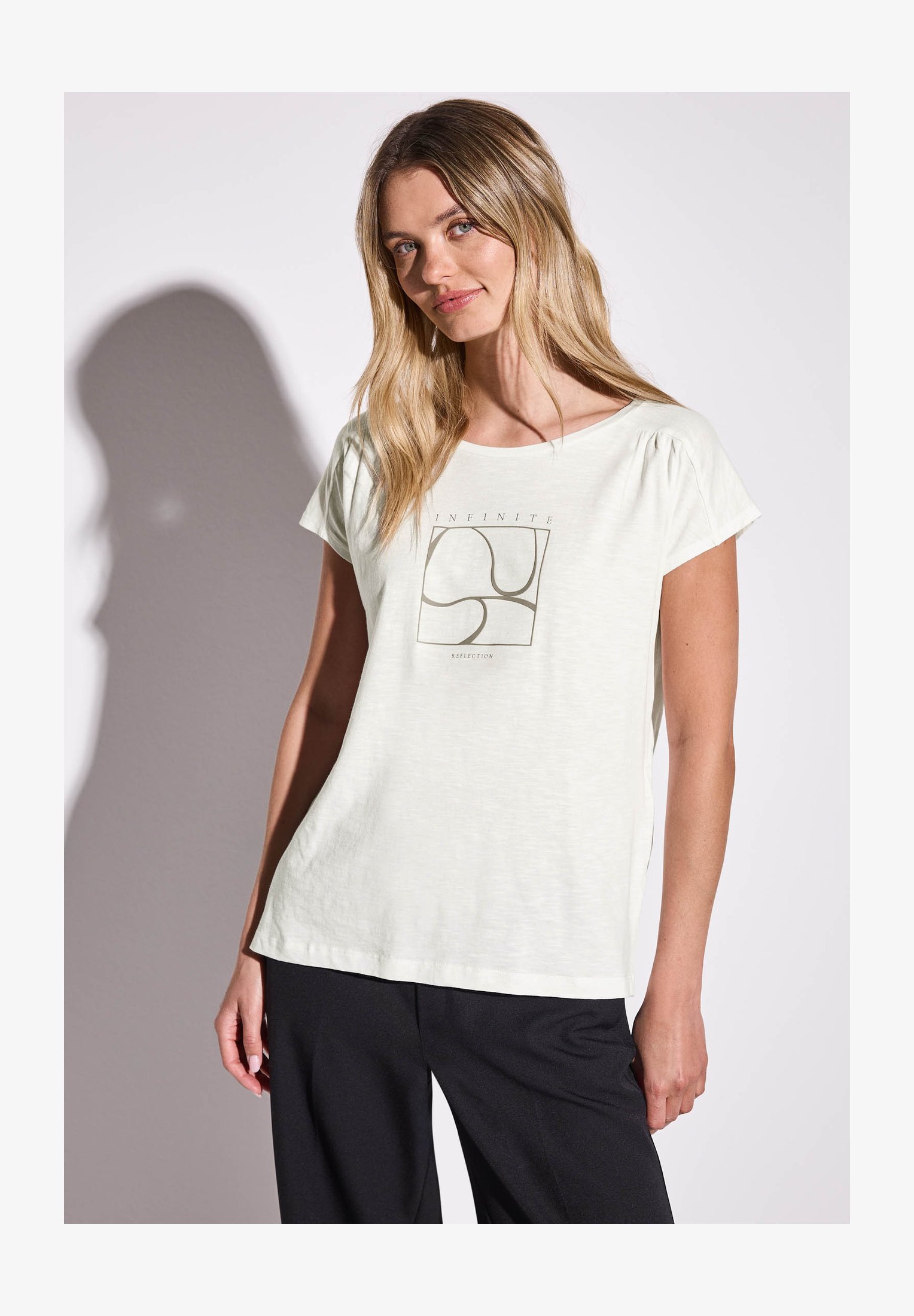 Street One Maglietta Donna In Cotone – Manica Corta Girocollo Con Scritta – Basic Alla Moda