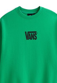 Groene crewneck sweatshirt van katoen, met een zwart "VANS" logo op de borst. Gladde textuur met een klassieke pasvorm.