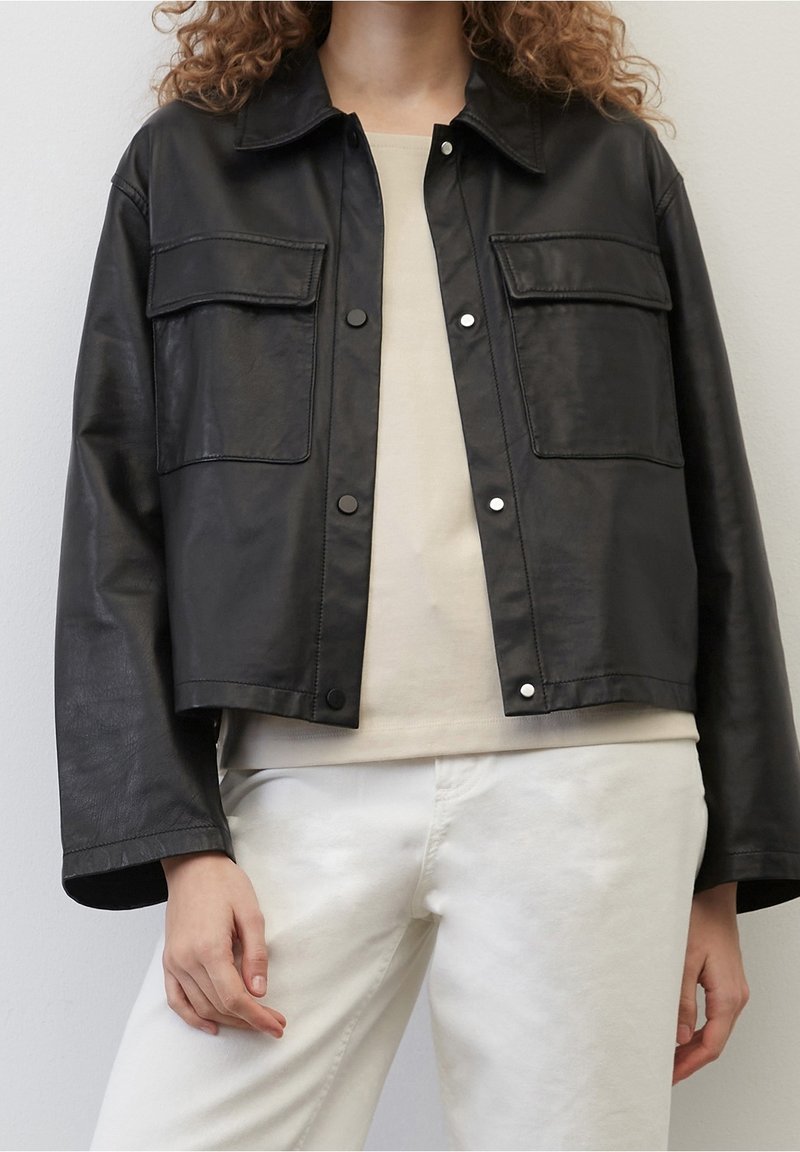Marc O'Polo Leren jas - black