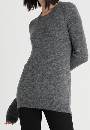 Striktrøje - mottled dark grey