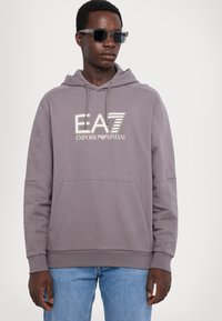 EA7 Emporio Armani FELPA - Felpa con cappuccio - volcanic glass