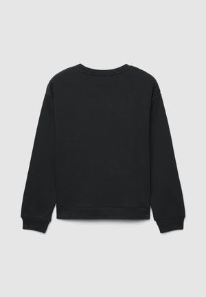 Felpa nera con scollo arrotondato, maniche lunghe e vestibilità rilassata. Realizzata in una morbida miscela di cotone con una texture liscia.