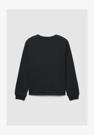 Felpa nera con scollo arrotondato, maniche lunghe e vestibilità rilassata. Realizzata in una morbida miscela di cotone con una texture liscia.