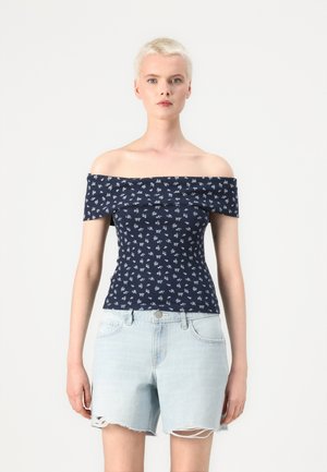 FOLDOVER - Print T-shirt - dark blue