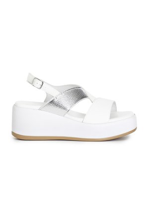 Platform sandals - silver white