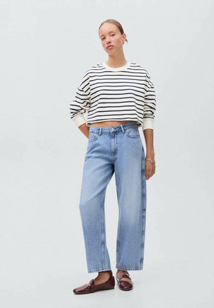 CONTRAST STRIPED - Long sleeved top - off-white