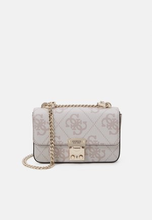 Borsa GUESS DIDI Society Satchel Dove Logo - Cremewhite Beige Con Manici E Tracolla