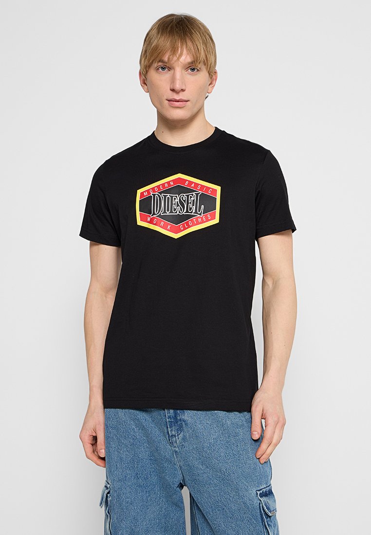Diesel T-shirt print zwart