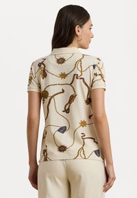 Lauren Ralph Lauren BELTING PRINT STRETCH PIQUÉ POLO SHIRT - Polo shirt - cream/multi-colored