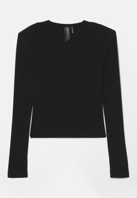 LONG SLEEVE SHOULDER PAD V NECK - Langarmshirt - black