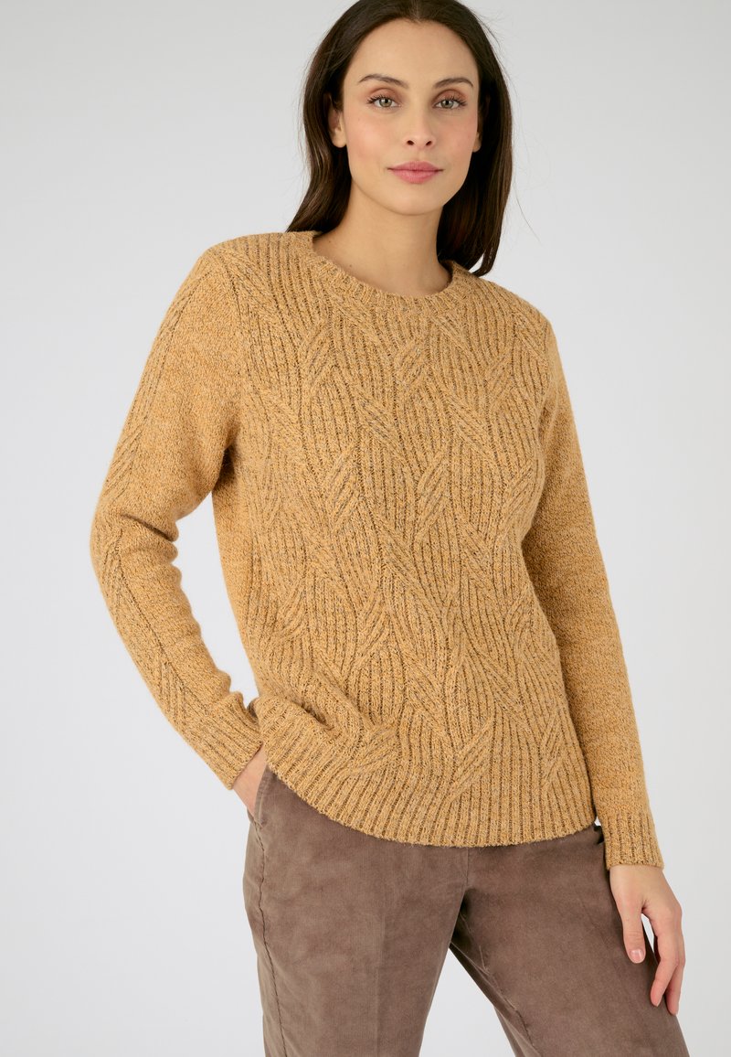 Damart COL ROND - Maglione - jaune chiné