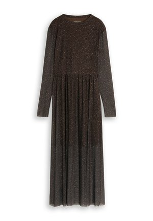 TOM TAILOR DENIM, TOM TAILOR DENIM KLEIDER & JUMPSUITS FITTED MESH MIDI-KLEID MIT ANIMAL-PR - Jurk - brown black leo print