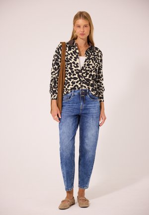 Street One Studio LANGARM HEMDBLUSE AUS CORD MIT PRINT - Chemisier - creamed sand