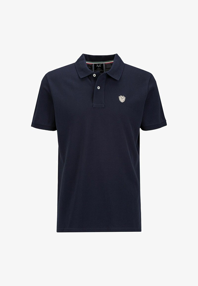 Navyblauwe polo shirt gemaakt van katoen met een kraag, twee knopen en een klein embleem op de borst. Korte mouwen en een klassieke pasvorm.