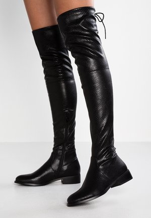 Overkneeskor - black