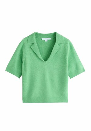 Next, REGULAR FIT - SUPERSOFT SHORT SLEEVE OPEN NECK POLO TOP - Polosärk - green