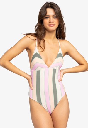 VISTA STRIPE ONE PIECE - Baddräkt - agave green very vista stripe