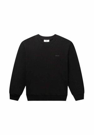 Sort crewneck sweatshirts lavet af blødt stof, med ribbede manchetter og kant, samt et diskret broderet logo på brystet.