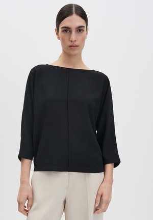 BOAT NECK - Maglietta a manica lunga - black