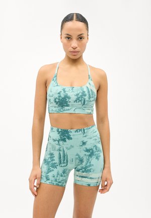 Stronger THE PRINTED ONE SHORTS - Legíny - light green/petrol