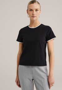 WE Fashion Jednoduché tričko - black