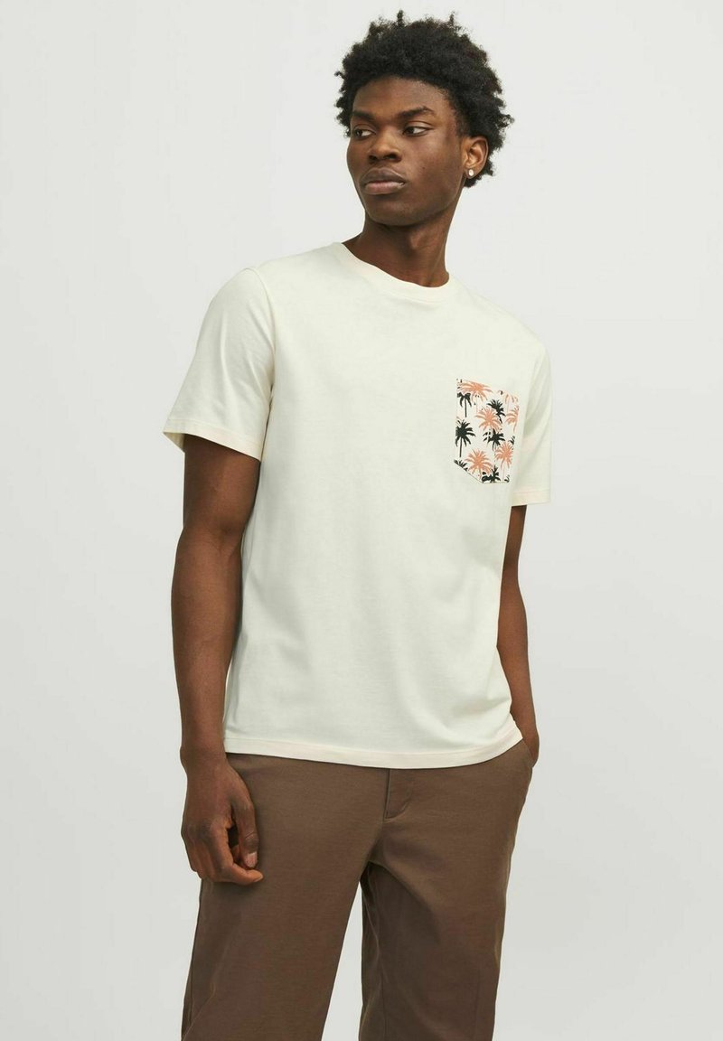 Jack & Jones GEDRUCKT RUNDHALS - Camiseta estampada - buttercream