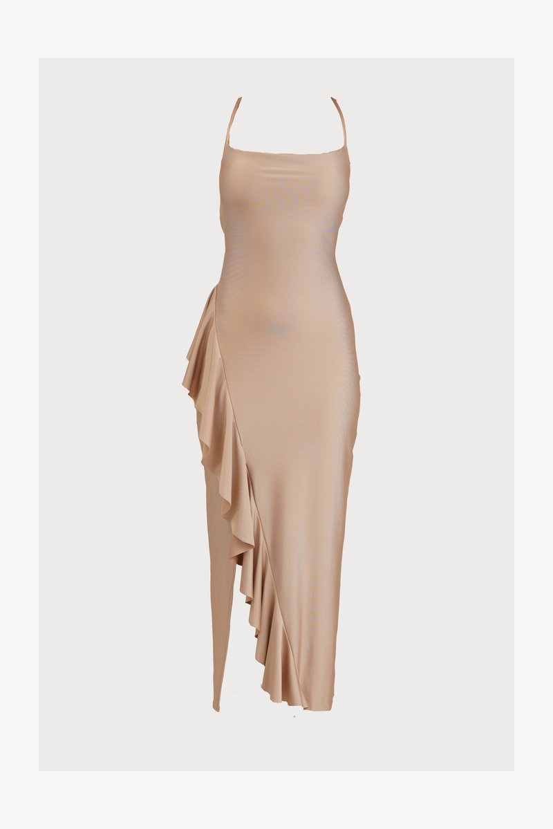 WAL G PETITE WEDDING GRACE RUFFLE MAXI - Jersey dress - champagne/gold-coloured - Zalando.co.uk WAL G PETITE WEDDING GRACE RUFFLE MAXI - Jersey dress - champagne/gold-coloured - Zalando.co.uk