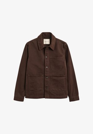 GANT, REG BRUSHED TWILL OVERSHIRT - Summer jacket - black brown