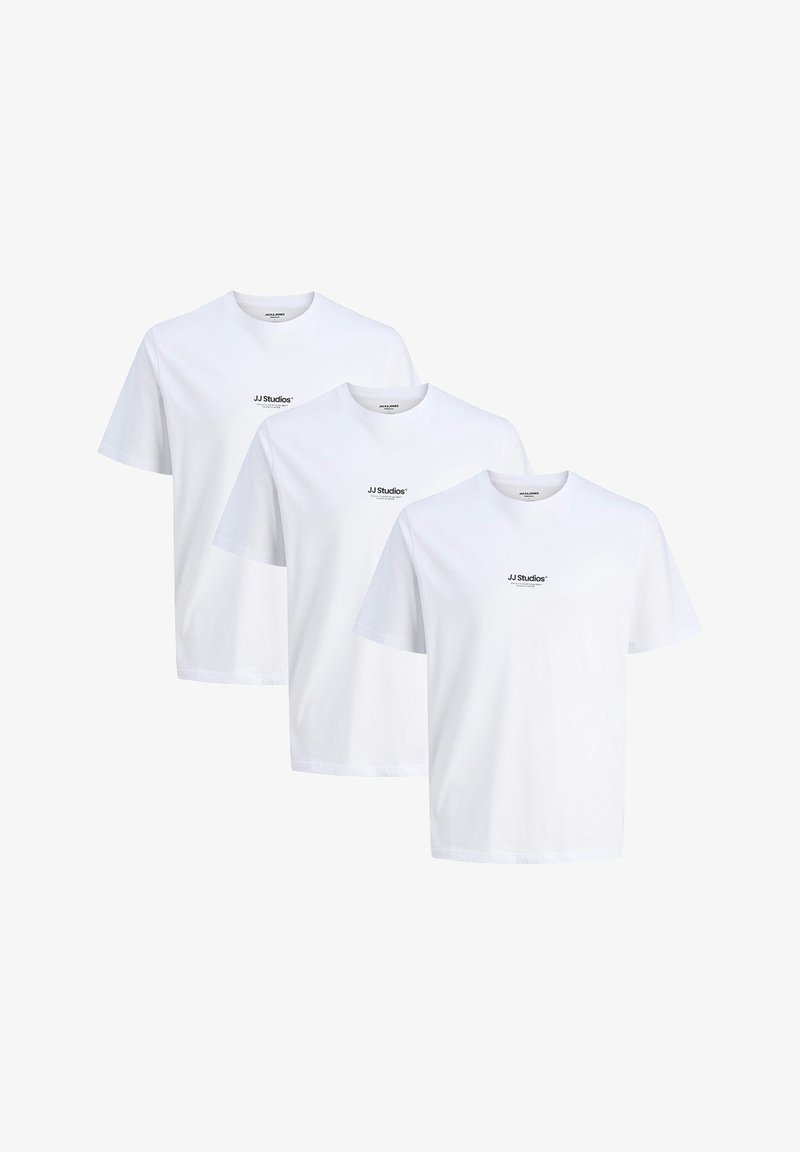 Jack & Jones 3ER PACK SOHO - T-shirt print - weiß