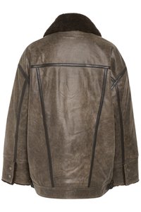 Gestuz SHEARLY JACKET - Usnjena jakna - dark brown vintage