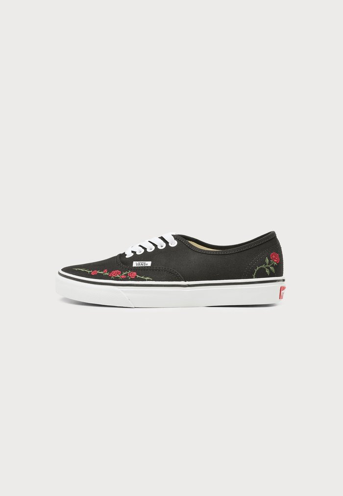 Vans AUTHENTIC - Trainers - rose embroidery black/red