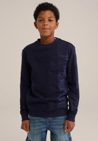 WE Fashion M-SIDESTRIPE - Mikina - blue