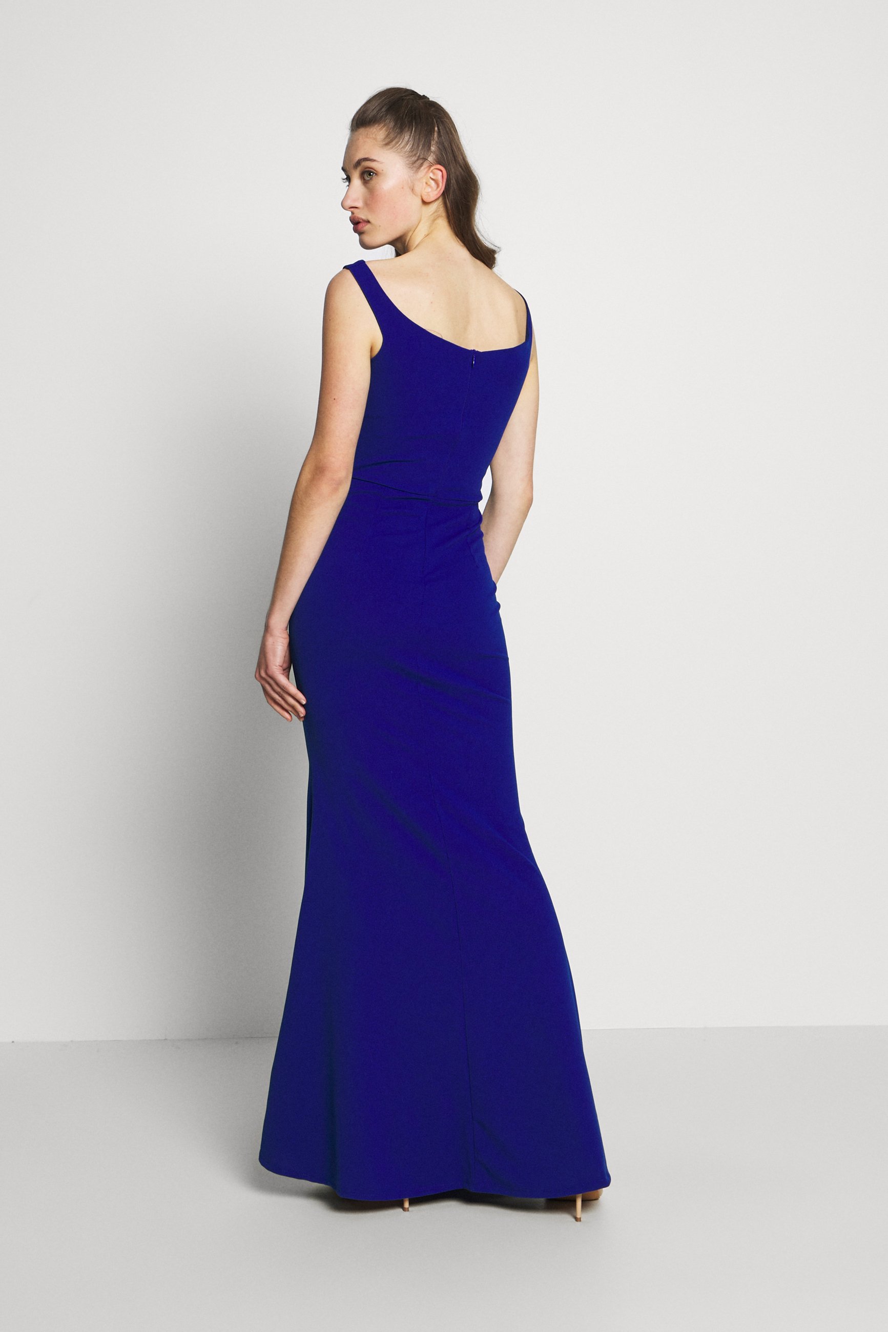 cobalt blue off the shoulder dress