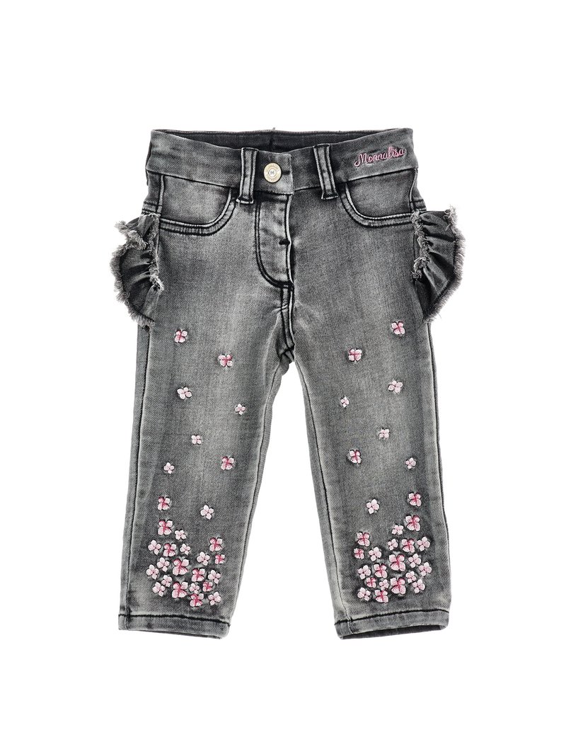 Monnalisa BABY CON GALETTE - Jeans straight leg - grigio