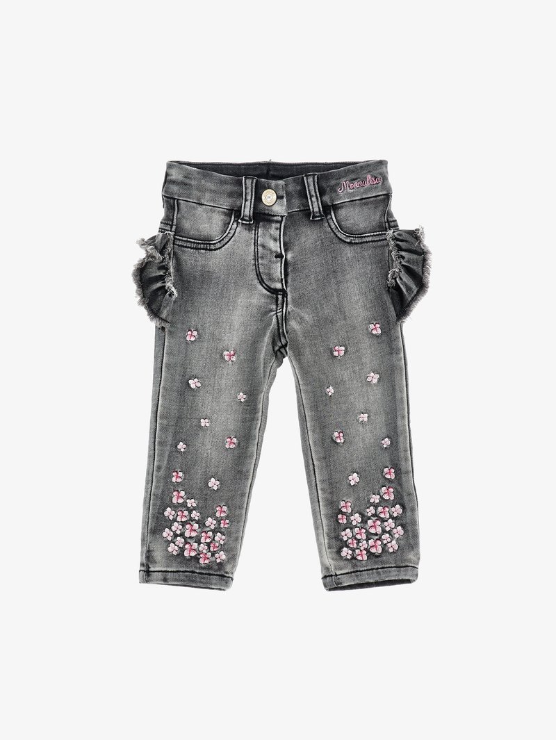 Monnalisa BABY CON GALETTE - Jeans straight leg - grigio