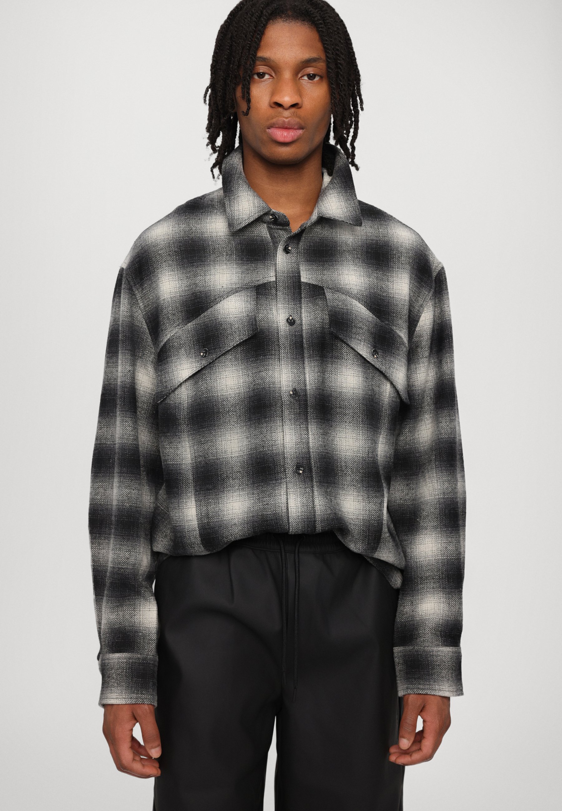 Han Kjøbenhavn RELAXED CHECKED SHIRT - Shirt - black - Zalando.co.uk