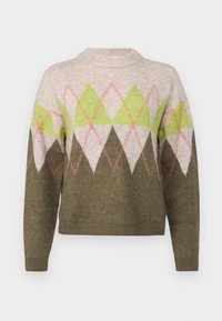 JDYARIA O-NECK ARGYLE  - Svetrík - beige