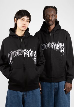 HOODIE ZIP DARK PITCHER UNISEX - Φούτερ με φερμουάρ - black/white