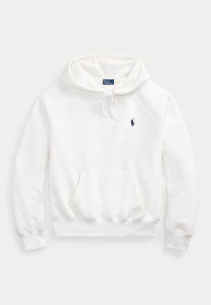 Polo Ralph Lauren, SHRUNKEN FIT FLEECE HOODIE - Hoodie - white
