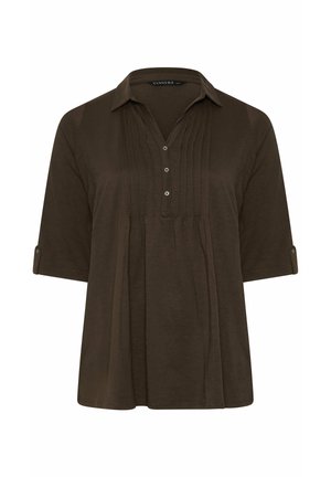 Evans, PINTUCK HENLEY TOP - Poloshirt - chocolate