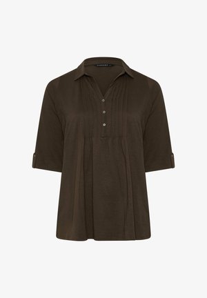 Evans, PINTUCK HENLEY TOP - Poloshirt - chocolate
