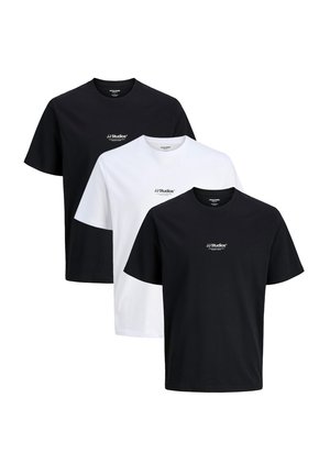 Jack & Jones 3ER PACK SOHO - Printtipaita - schwarz weiß